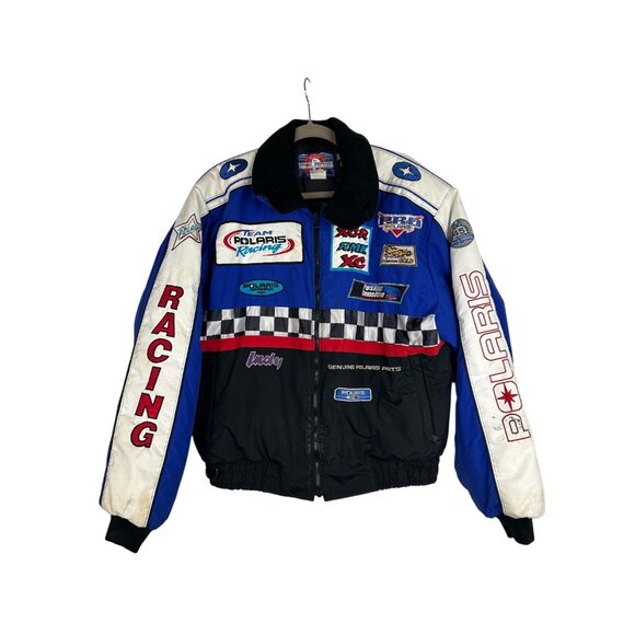 polaris Other - VINTAGE Polaris Jacket Mens Large Blue Indy Snowmobile Racing Coat 40th Made USA